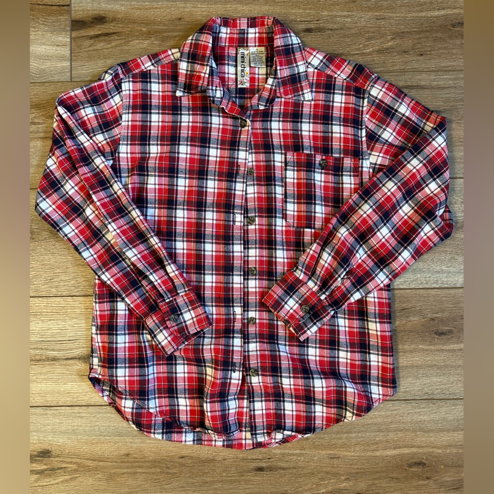 Small Mimi Chica plaid button down flannel